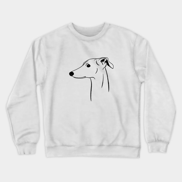 Italian Greyhound (Black and White) Crewneck Sweatshirt by illucalliart